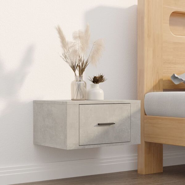 vidaXL Wall-mounted Bedside Cabinets 2 pcs Concrete Grey 50x36x25 cm