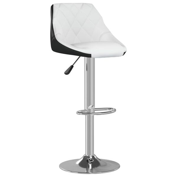 vidaXL Bar Stools 2 pcs White and Black Faux Leather