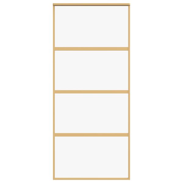 vidaXL Sliding Door Gold 90x205 cm Clear ESG Glass and Aluminium