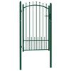 vidaXL Fence Gate EMMEN with Spikes Steel 104x117 cm Green