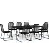 vidaXL 9 Piece Garden Dining Set Black