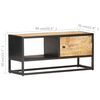 vidaXL TV Cabinet with Carved Door 90x30x40 cm Rough Mango Wood