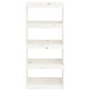 vidaXL Book Cabinet/Room Divider White 60x30x135.5 cm Solid Wood Pine