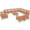 vidaXL 13 Piece Garden Lounge Set Solid Wood Pine Honey Brown