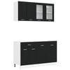 vidaXL Kitchen Unit LYON 4 pcs Black Oak Engineered Wood
