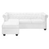 vidaXL L-shaped Chesterfield Sofa Artificial Leather White