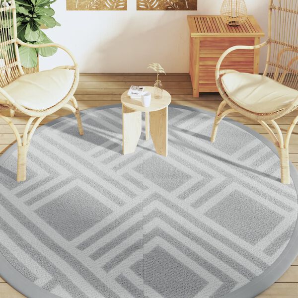 vidaXL Outdoor Carpet ARAKIL Grey Ø200 cm PP