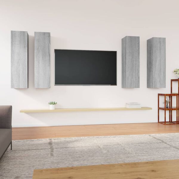 vidaXL TV Cabinets 4 pcs Grey Sonoma 30.5x30x110 cm Engineered Wood