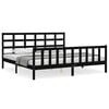 vidaXL Bed Frame without Mattress Black 200x200 cm Solid Wood Pine