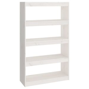 vidaXL Book Cabinet/Room Divider White 80x30x135.5 cm Solid Wood Pine