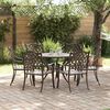 vidaXL Garden Dining Set 7 pcs Bronze Aluminium