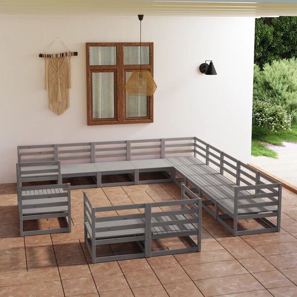 vidaXL 13 Piece Garden Lounge Set Solid Pinewood