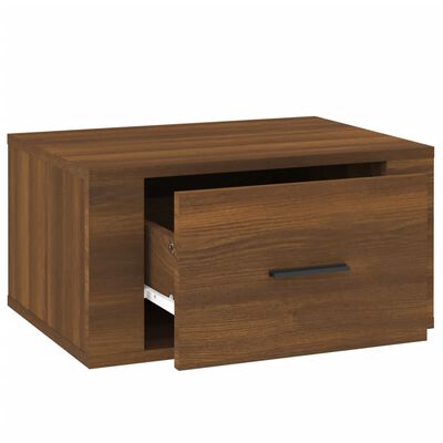 vidaXL Wall-mounted Bedside Cabinet Brown Oak 50x36x25 cm