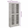 vidaXL Vitrine Cabinet Concrete Grey 82.5x30.5x185 cm Engineered Wood