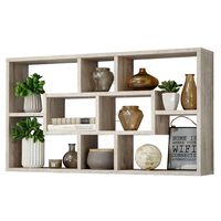 FMD Wall-mounted Shelf Rectangular with 8 Compartments Sand Oak