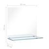 vidaXL Wall Mirror with Shelf 50x50 cm Tempered Glass