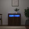 vidaXL Sideboard with LED Lights Brown Oak 80x35x75 cm