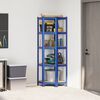 vidaXL 5-Layer Corner Shelf Blue Steel&Engineered Wood