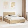 vidaXL Bed Frame with Drawer Sonoma Oak 150 x 200 cm Engineered Wood