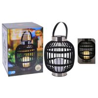 ProGarden LED Solar Lantern with Candle Black