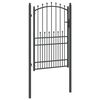 vidaXL Fence Gate with Spikes Grey 200 x 100 cm Powder-coated steel