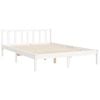 vidaXL Bed Frame without Mattress White Small Double Solid Wood Pine