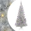 vidaXL Christmas Tree with 300 LEDs with Stand Silver 210 cm PET