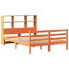 vidaXL Bookcase Bed without Mattress Wax Brown 150x200 cm King Size Solid Wood