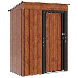 vidaXL Garden Sheds Brown 137 x 81 x 180 cm Metal