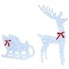 vidaXL Reindeer Pull Sleigh Cold white 70 x 24 x 128 cm Acrylic