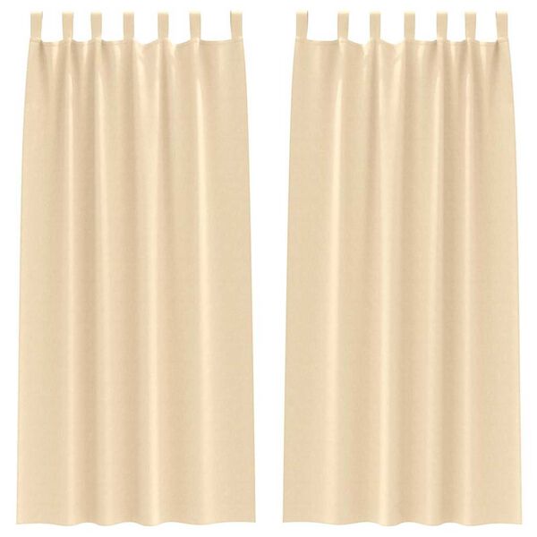 vidaXL Blackout Curtains with Rings 2 pcs Cream 260 x 140 cm Polyester