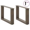 vidaXL Coffee Table Legs U-Shaped 2 pcs Natural Steel 50x(30-31) cm Steel