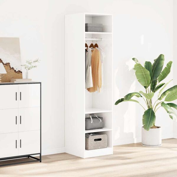 vidaXL Wardrobe High Gloss White 50x50x200 cm Engineered Wood
