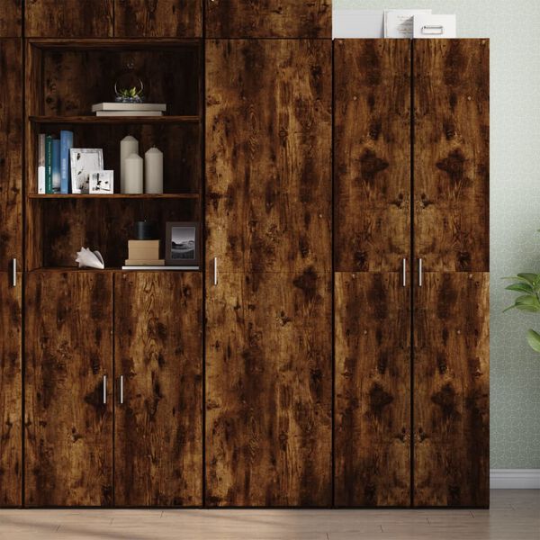 vidaXL Highboard Smoked Oak 50x42.5x185 cm Engineered Wood