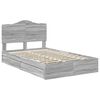 vidaXL Storage Bed Grey Sonoma 135 x 190 cm Engineered Wood
