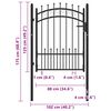vidaXL Fence Gate with Spikes Steel 100x125 cm Black