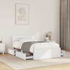 vidaXL Bed Frame with Headboard without Mattress White 90x200 cm