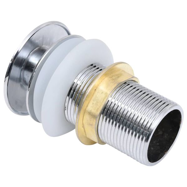 vidaXL Push Drain with Overflow Function Silver 6.4x6.4x9.1 cm