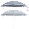 vidaXL Beach Parasol Blue and White 263 x 263 x 272 cm