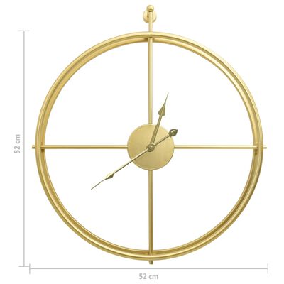 vidaXL Wall Clock Gold 52 cm Iron