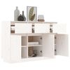 vidaXL Sideboard White 110x36x75 cm Solid Wood Pine