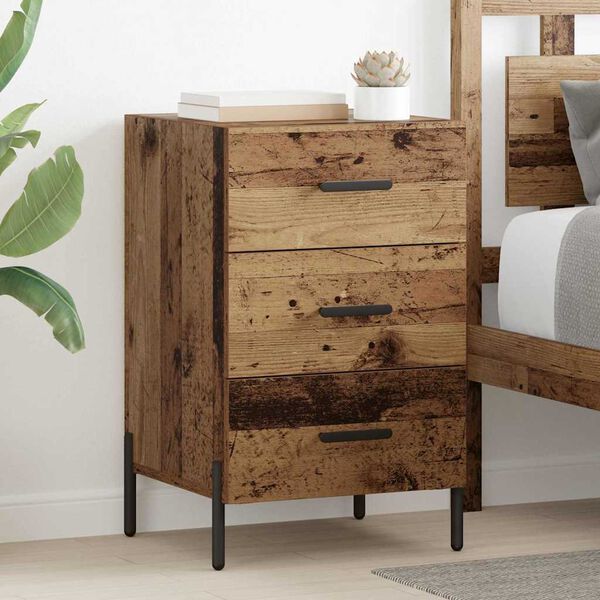 vidaXL Bedside Cabinet Old Wood 40 x 40 x 66 cm Engineered Wood