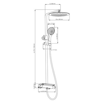 EISL Overhead Shower Set with Thermostatic Mixer GRANDE VITA Chrome-white