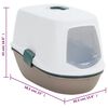vidaXL Cat Litter Tray with Cover White and Brown 58.5x39.5x43 cm PP