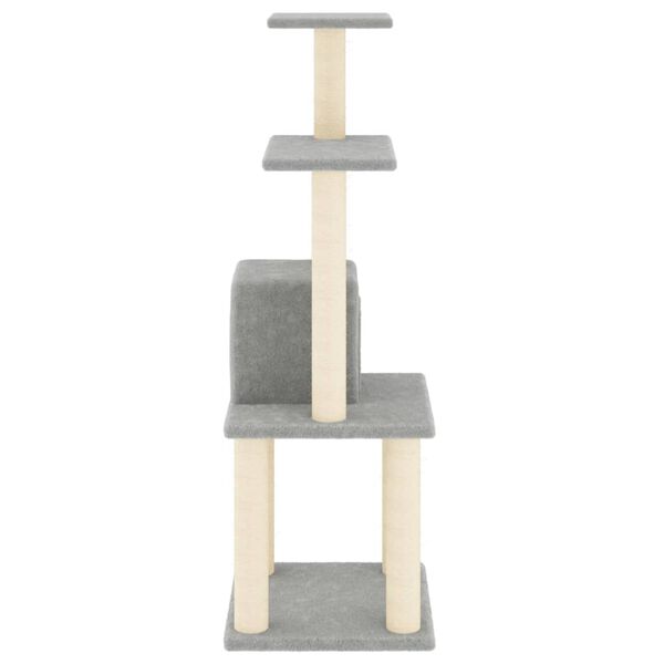 vidaXL Cat Tree with Sisal Scratching Posts Light Grey 105 cm