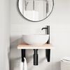 vidaXL Basin Shelf Wall Mounted Steel and Solid Wood Beech