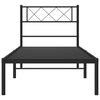vidaXL Metal Bed Frame without Mattress with Headboard Black 100x190cm