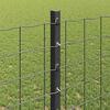 vidaXL Fence with Post Grey 1.2 x 10 m Steel and PVC