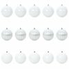 vidaXL Christmas Bauble Set 15 pcs White Plastic
