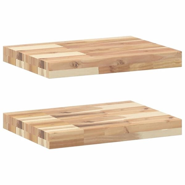 vidaXL Floating Shelves 2 pcs 40x30x4 cm Untreated Solid Wood Acacia